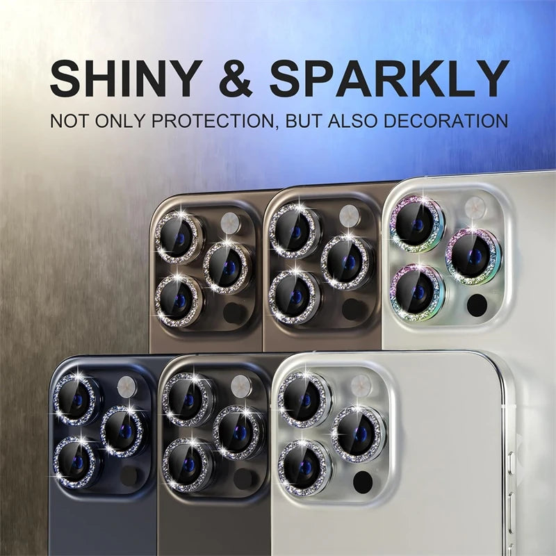 Glitter Bling Metal Glass Camera Lens Protector for IPhone