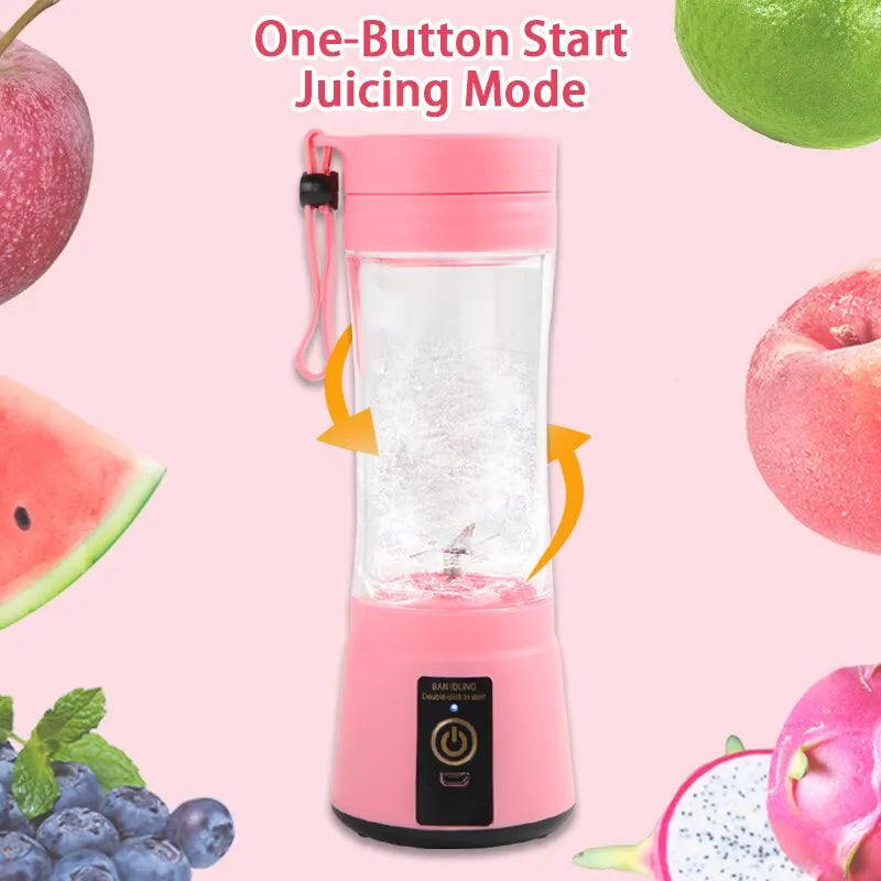 Portable Fruit Juice Blenders Electric USB 6 Blades