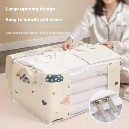 Large Capacity Clothes Storage Bag Organizer With Reinforced Handle