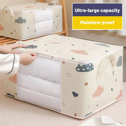 Large Capacity Clothes Storage Bag Organizer With Reinforced Handle